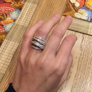 Fashion personality micro - inlaid multi-layer winding ring